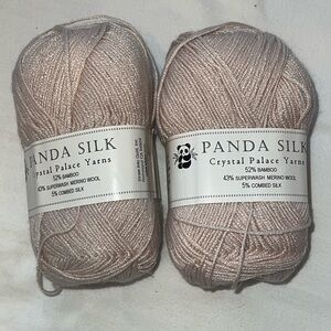 Lot 2 Panda Silk Crystal Palace Sock Yarn -  Bamboo Merino Silk color 3030 pink